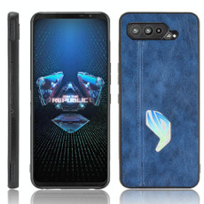 For Asus ROG Phone 5 Shockproof Sewing Cow Pattern Skin PC + PU + TPU Case(Blue) For Asus ROG Phone 5 Shockproof Sewing Cow Pattern Skin PC + PU + TPU Case(Blue)