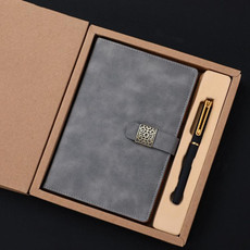 Notebook Business Retro Simple Notebook Office Notepad Gray A5 Kraft Paper Gift Box
