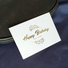 100 PCS Wedding Blessing Card Thank You Message Gift Decoration Card Bronzing Flower Greeting Card Happy Birthday White