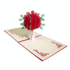 3 PCS Rose 3D Stereo Greeting Card Creative Handmade Paper Carving Card