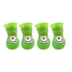 Pet Cartoon Silicone Rain Boots Waterproof Non-Slip Cold-Resistant Dog Shoes, Size: XL(Green) Pet Cartoon Silicone Rain Boots Waterproof Non-Slip Cold-Resistant Dog Shoes, Size: XL(Green)