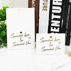 100 PCS Valentines Day Bronzing Greeting Card Flower Shop Birthday Thank You Card(Special Love For Special You)