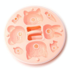 DIY Covered Silicone Animal Cake Rice Cake Mold Baby Food Pot Special Baking Tool(Pink)