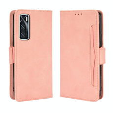 For vivo V20 SE/Y70 2020 Wallet Style Skin Feel Calf Pattern Leather Case with Separate Card Slot(Pink)