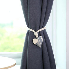 A005 Cotton And Linen Curtain Magnet Bandage Free Perforated Tassel Curtain Buckle(Blue Rough)