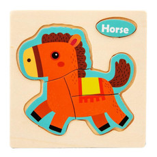 10 PCS Children Educational Animal Three-Dimensional Wooden Puzzle Toy(Pony) 10 PCS Children Educational Animal Three-Dimensional Wooden Puzzle Toy(Pony)