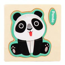 10 PCS Children Educational Animal Three-Dimensional Wooden Puzzle Toy(Panda) 10 PCS Children Educational Animal Three-Dimensional Wooden Puzzle Toy(Panda)