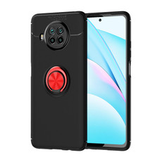 For Xiaomi Mi 10T Lite Metal Ring Holder 360 Degree Rotating TPU Case(Black+Red)
