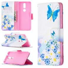 For Nokia 2.4 Colored Drawing Pattern Horizontal Flip Leather Case with Holder & Card Slots & Wallet(Butterflies Love Flower)
