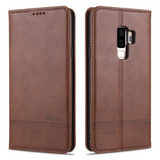 For Samsung Galaxy S9+ AZNS Magnetic Calf Texture Horizontal Flip Leather Case with Card Slots & Holder & Wallet(Dark Brown)