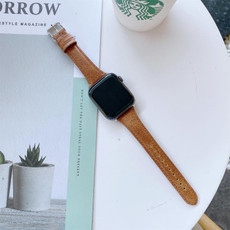 Double-sided Leather Watch Band For Apple Watch Series 7 41mm / 6 & SE & 5 & 4 40mm / 3 & 2 & 1 38mm(Light Brown)