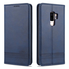 For Samsung Galaxy S9 AZNS Magnetic Calf Texture Horizontal Flip Leather Case with Card Slots & Holder & Wallet(Dark Blue)