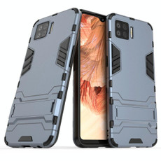 For OPPO F17 PC + TPU Shockproof Protective Case with Invisible Holder(Navy Blue) For OPPO F17 PC + TPU Shockproof Protective Case with Invisible Holder(Navy Blue)