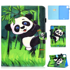For iPad Air 2022 / 2020 10.9 Colored Drawing Stitching Horizontal Flip Leather Case, with Holder & Card Slots & Sleep / Wake-up function(Panda)