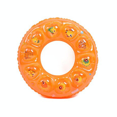 10 PCS Cartoon Pattern Double Airbag Thickened Inflatable Swimming Ring Crystal Swimming Ring, Size:60 cm(Orange)