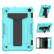 For Amazon Kindle Fire HD 8 2020/Fire 8 Plus T-shaped Bracket Contrast Color Shockproof PC + Silicone Tablet Protective Case(Mint Green+Black) For Amazon Kindle Fire HD 8 2020/Fire 8 Plus T-shaped Bracket Contrast Color Shockproof PC + Silicone Tablet Protective Case(Mint Green+Black)
