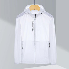 Mens Outdoor UV Proof Breathable Lightweight UPF 70 + Sunscreen Clothes For Couples (Color:White Size:XXXL)