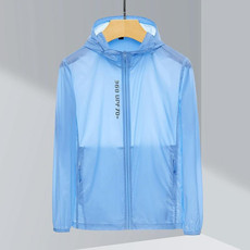 Mens Outdoor UV Proof Breathable Lightweight UPF 70 + Sunscreen Clothes For Couples (Color:Light Blue Size:XL)