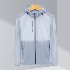 Mens Outdoor UV Proof Breathable Lightweight UPF 70 + Sunscreen Clothes For Couples (Color:Light Grey Size:M)