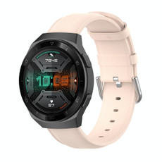 For Huawei Watch GT 2e 22mm Leather Watch Band with Round Tail Buckle(Light Pink)