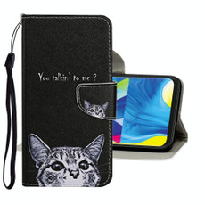 For Samsung Galaxy A50 / A30s Colored Drawing Pattern Horizontal Flip Leather Case with Holder & Card Slots & Wallet(Cat)