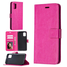 For Samsung Galaxy A31 Crazy Horse Texture Horizontal Flip Leather Case with Holder & Card Slots & Wallet & Photo Frame(Rose Red)