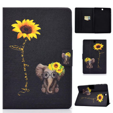 For Samsung Galaxy Tab A 9.7 T550 / T555C Voltage Painted Pattern Tablet PC Protective Leather Case with Bracket & Card Slots & Sleep / Wake-up & Anti-skid Strip(Chrysanthemum Elephant)