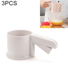 3 PCS Manual Powder Sieve Baking Tool Flour Filter(White)