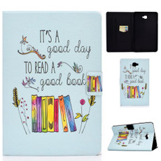 For Samsung Galaxy Tab A 10.1 (2016) T580 / T585 Voltage Painted Pattern Tablet PC Protective Leather Case with Bracket & Card Slots & Sleep / Wake-up & Anti-skid Strip(Colorful Book)
