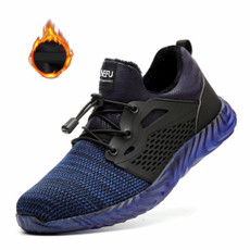 Jiefu Plush Flying Knitted Air Permeable Insulating Steel Head Anti Smashing And Anti Piercing Safety Shoes (Color:Blue Size:47) Jiefu Plush Flying Knitted Air Permeable Insulating Steel Head Anti Smashing And Anti Piercing Safety Shoes (Color:Blue Size:47)