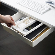 Hidden Desktop Stationery Storage Box Creative Office Desk Bottom Stick Pen Holder, Size:Large