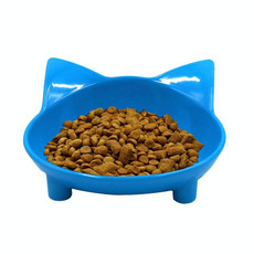 Pet Bowl Non-slip Cute Cat Type Color Cat Bowl Pet Supplies(Blue)