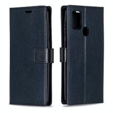 For Samsung Galaxy A21s Crazy Horse Texture Horizontal Flip Leather Case with Holder & Card Slots & Wallet & Photo Frame(Black)