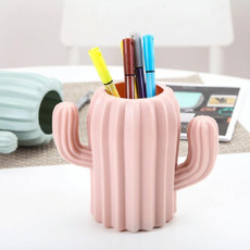 Cactus Shape Vase Creative Home Furnishings Interior Decorations Desktop Pen Holder(Pink)