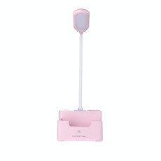 Student USB Charging Bedroom Touch LED Eye Protection Multifunctional Creative Desk Lamp, Style:Without Fan(Pink)