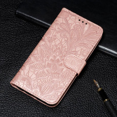 For Galaxy S10 Lite / A91 / M80s Lace Flower Embossing Pattern Horizontal Flip Leather Case with Holder & Card Slots & Wallet & Photo Frame & Lanyard(Rose Gold)