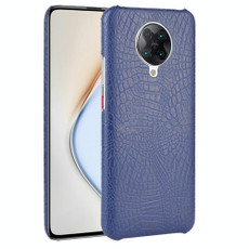 For Xiaomi Redmi K30 Pro Shockproof Crocodile Texture PC + PU Case(Blue)