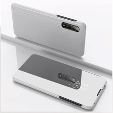 For Xiaomi Mi 10 / 10 Pro Plated Mirror Horizontal Flip Leather Case with Holder(Silver)