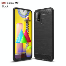 For Galaxy M31 Brushed Texture Carbon Fiber TPU Case(Black) For Galaxy M31 Brushed Texture Carbon Fiber TPU Case(Black)