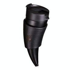 Croissant Cup Coffee Cup Stainless Steel Vacuum Flask with Rope(Black)