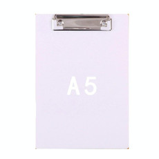 Simple File Board Folder Student Writing Board Paper Clip Restaurant Menu Folder(A5 White)