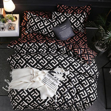 Luxury Bedding Black Marble Pattern Set Sanded Printed Quilt Cover Pillowcase, Size: 135x200cm(Louis)