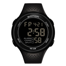 SANDA 375 Watch For Male Students Simple Casual Electronic Watch Sports Waterproof Luminous Watch(Black) SANDA 375 Watch For Male Students Simple Casual Electronic Watch Sports Waterproof Luminous Watch(Black)