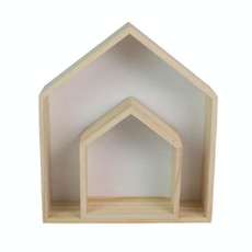 2 in 1 House Style Children Room Wood Partition Rack(White)