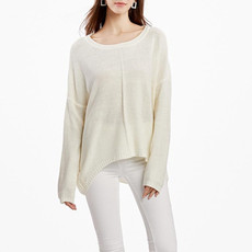 Women Knitwear Turtleneck Sweater, Size: L(White)