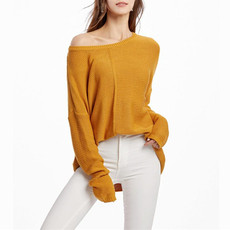 Women Knitwear Turtleneck Sweater, Size: XL(Yellow)
