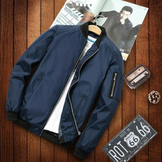 Men Casual Fashion Jacket (Color:Dark Blue Size:XL)