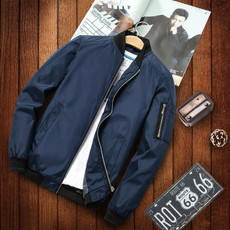 Men Casual Fashion Jacket (Color:Dark Blue Size:L)