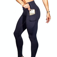 Yoga Pants With Pockets Women Sport Leggings Jogging Workout Running Leggings Stretch High Elastic Gym Tights Women Legging S, Size:S (Black)
