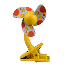 Baby Crib Stroller Fan Mini Portable Clip USBCharging Dormitory Office Small Electric Fan(Yellow)